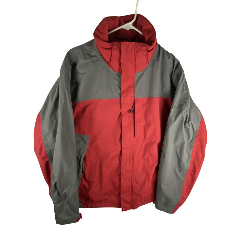 Eastern Mountain Sports Jacket Mens Medium Red Gray Ski Parka Full Zip Lined